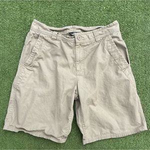 The North Face Khaki Shorts Hiking Trail outdoor Mens XS Preowned *tiny markings